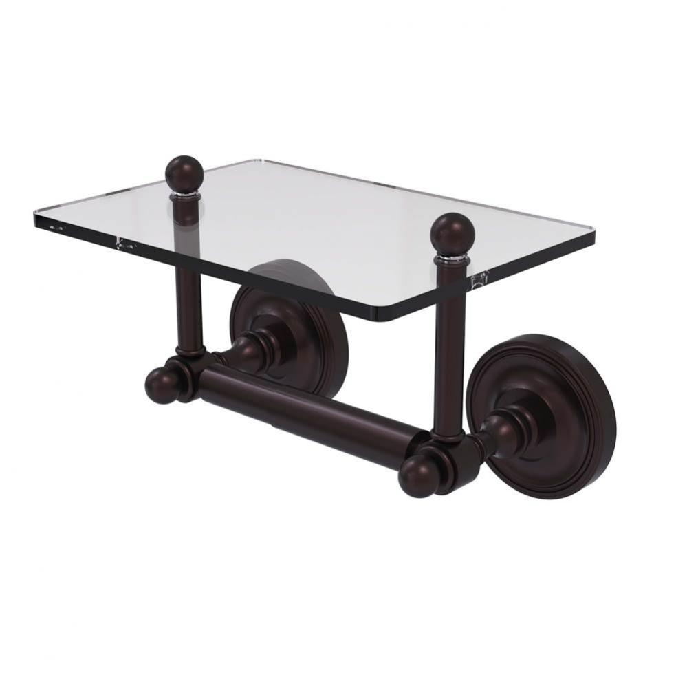 Prestige Regal Collection Two Post Toilet Tissue Holder with Glass Shelf