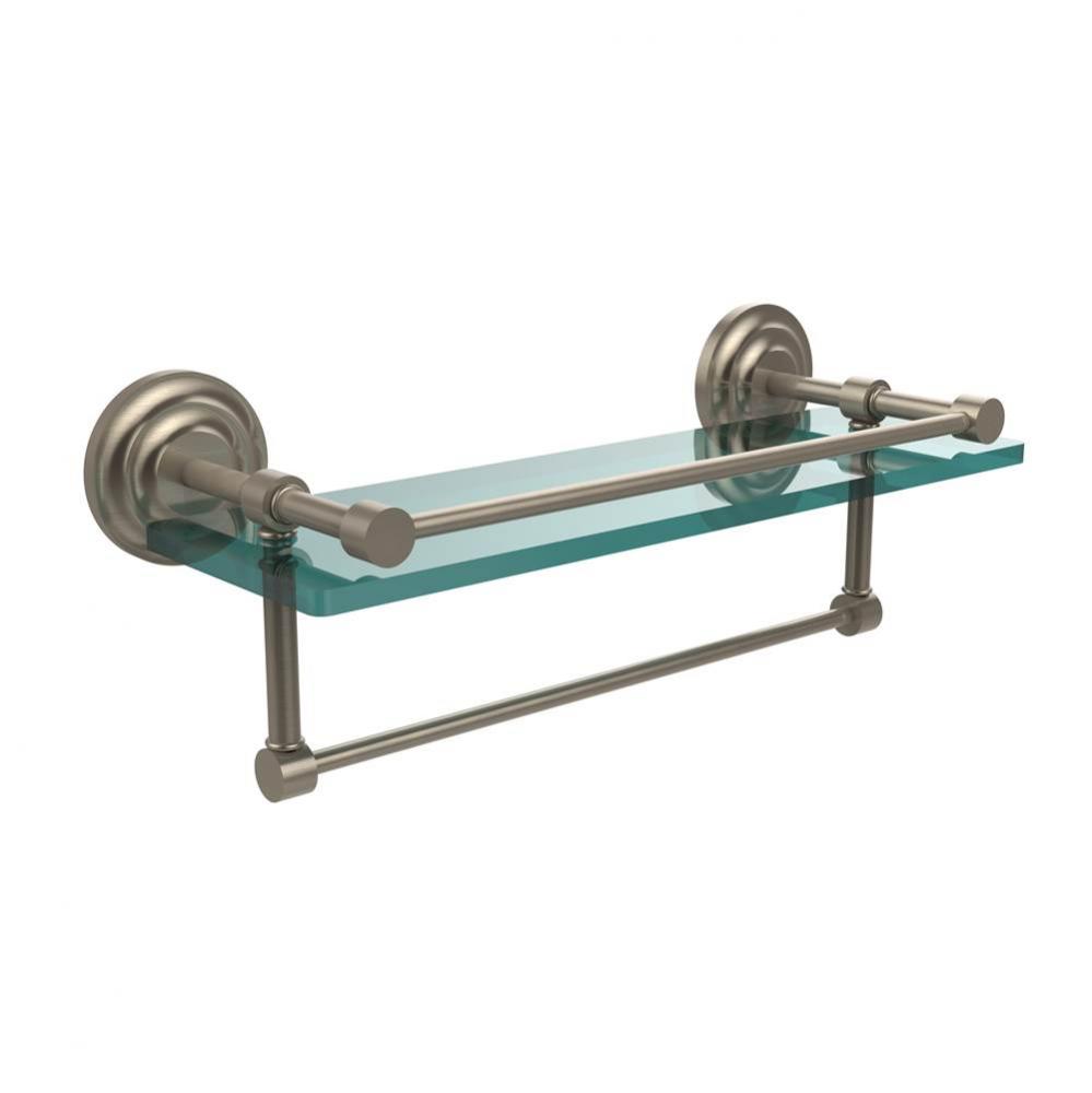 16 Inch Gallery Glass Shelf with Towel Bar
