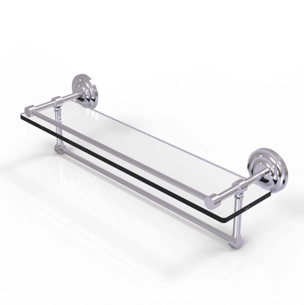 22 Inch Gallery Glass Shelf with Towel Bar