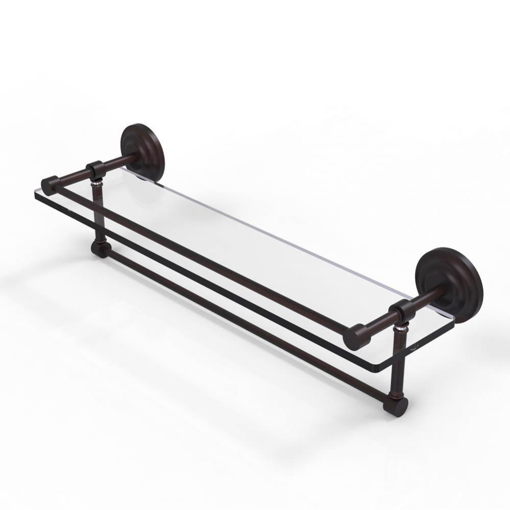 22 Inch Gallery Glass Shelf with Towel Bar