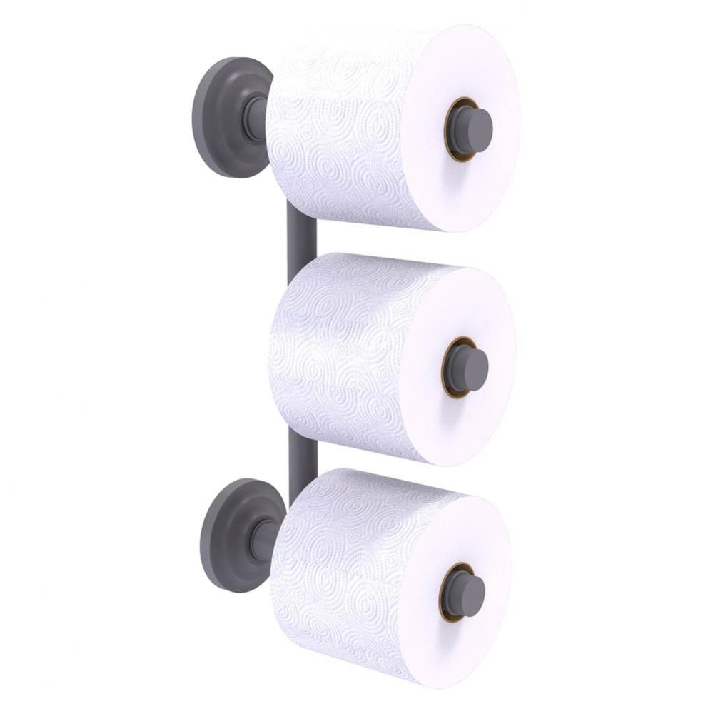 Que New Collection 3 Roll Reserve Roll Toilet Paper Holder - Matte Gray