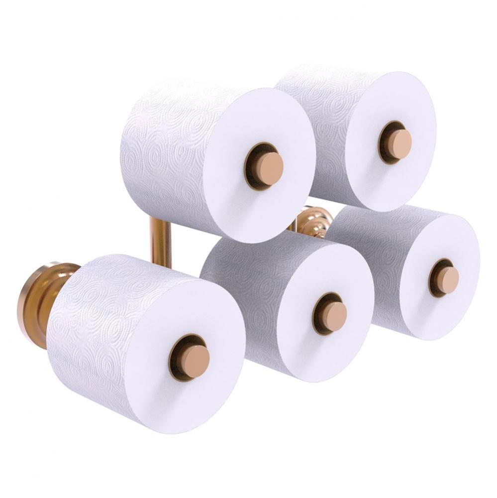 Que New Collection 5 Roll Reserve Roll Toilet Paper Holder - Brushed Bronze