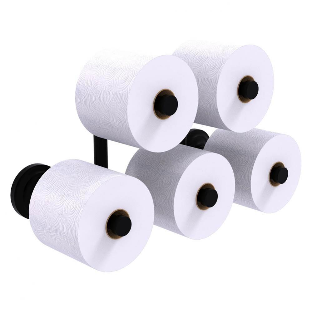 Que New Collection 5 Roll Reserve Roll Toilet Paper Holder - Matte Black