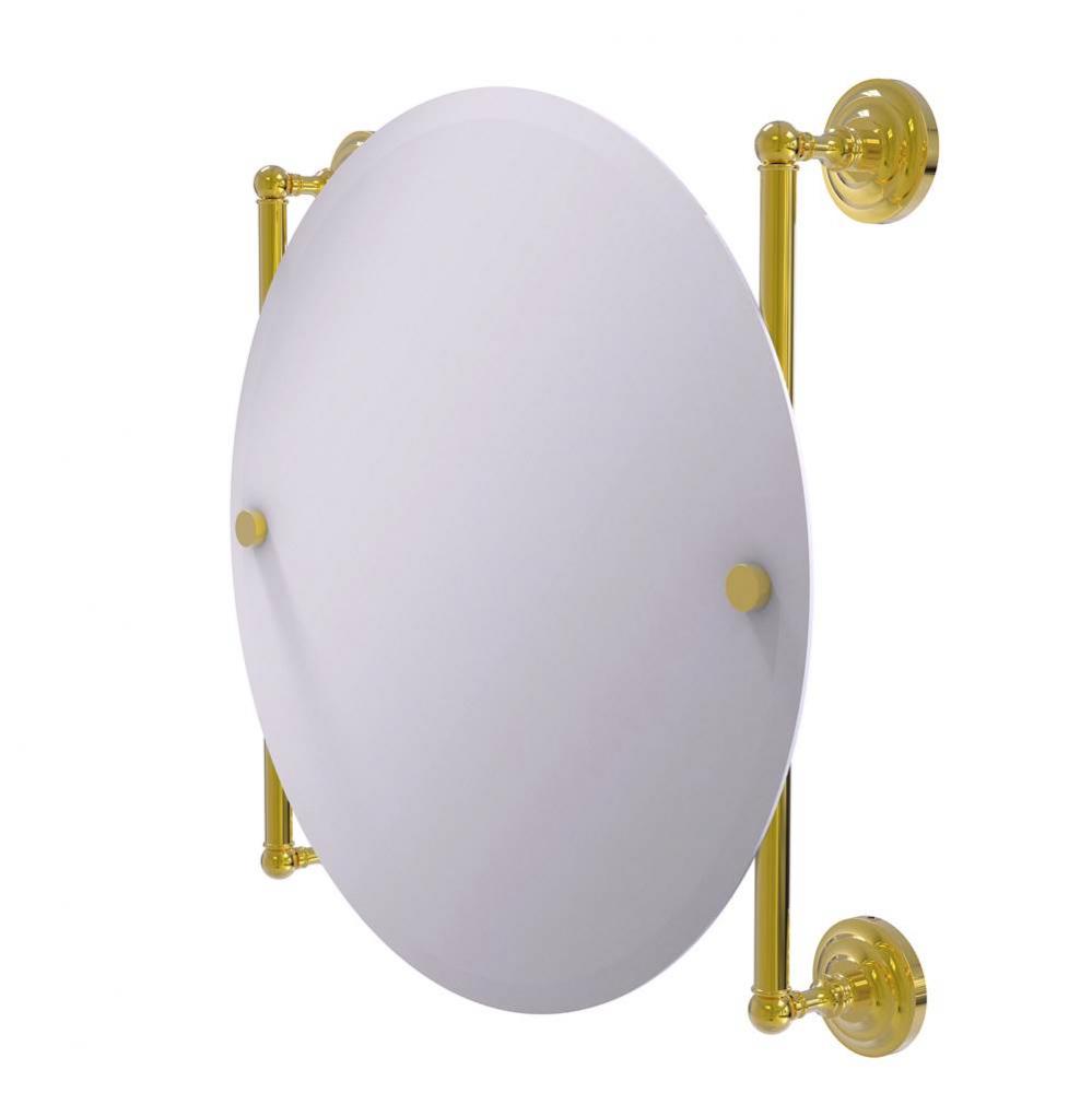 Que New Collection Round Frameless Rail Mounted Mirror