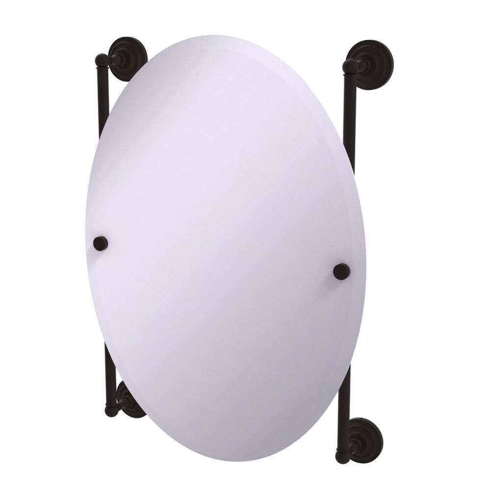 Que New Collection Oval Frameless Rail Mounted Mirror