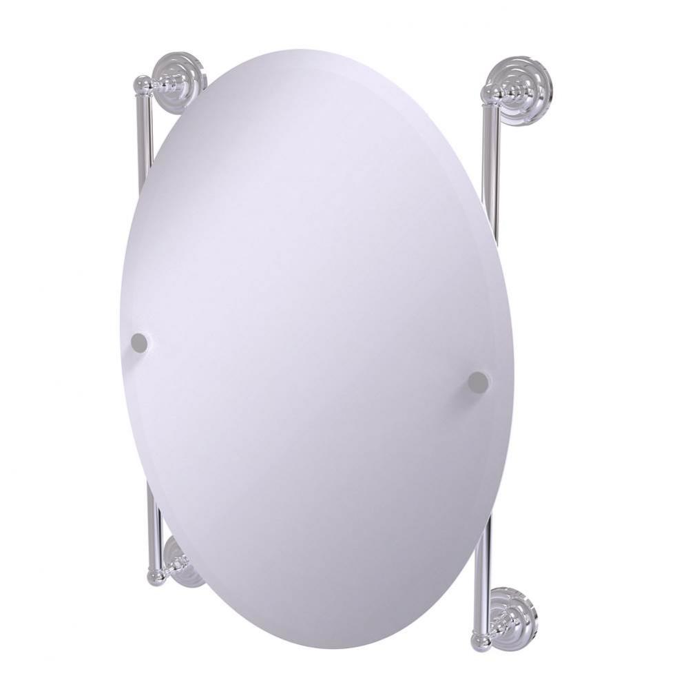 Que New Collection Oval Frameless Rail Mounted Mirror