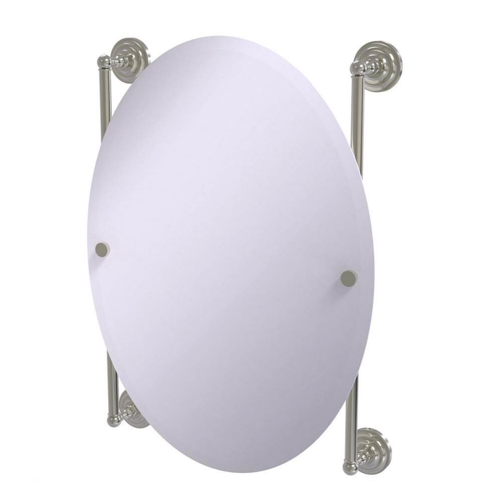 Que New Collection Oval Frameless Rail Mounted Mirror