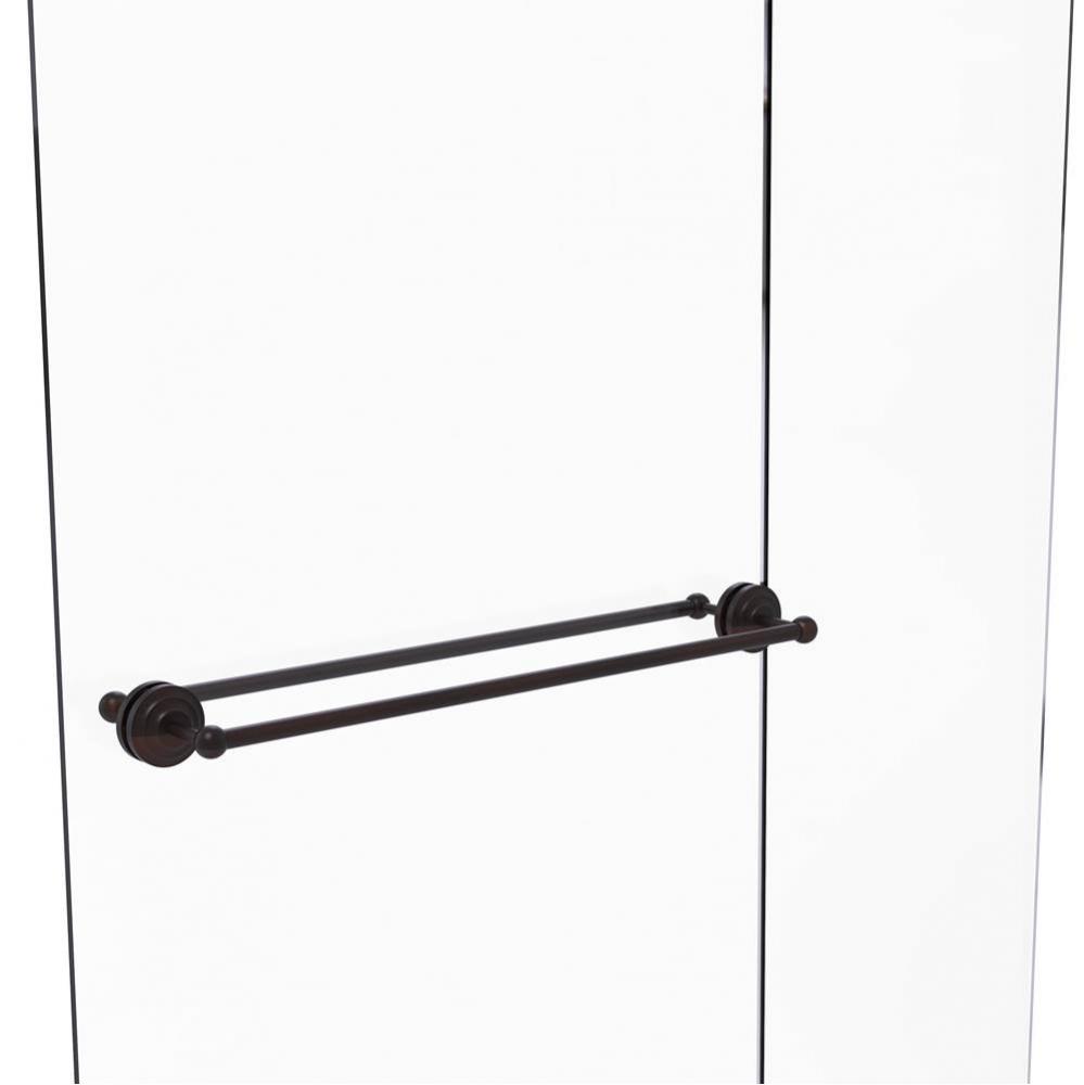 Que New Collection 30 Inch Back to Back Shower Door Towel Bar