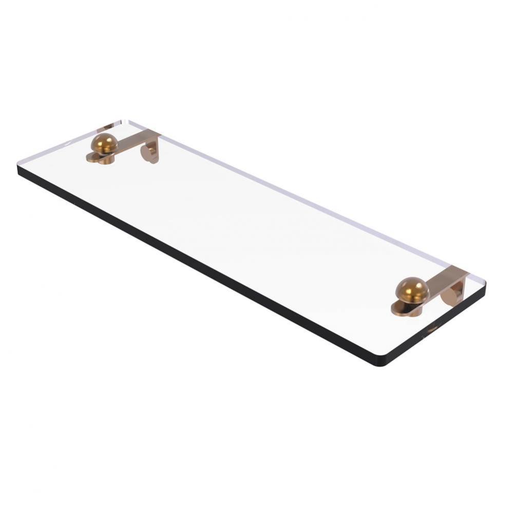 16 Inch Glass Vanity Shelf with Beveled Edges
