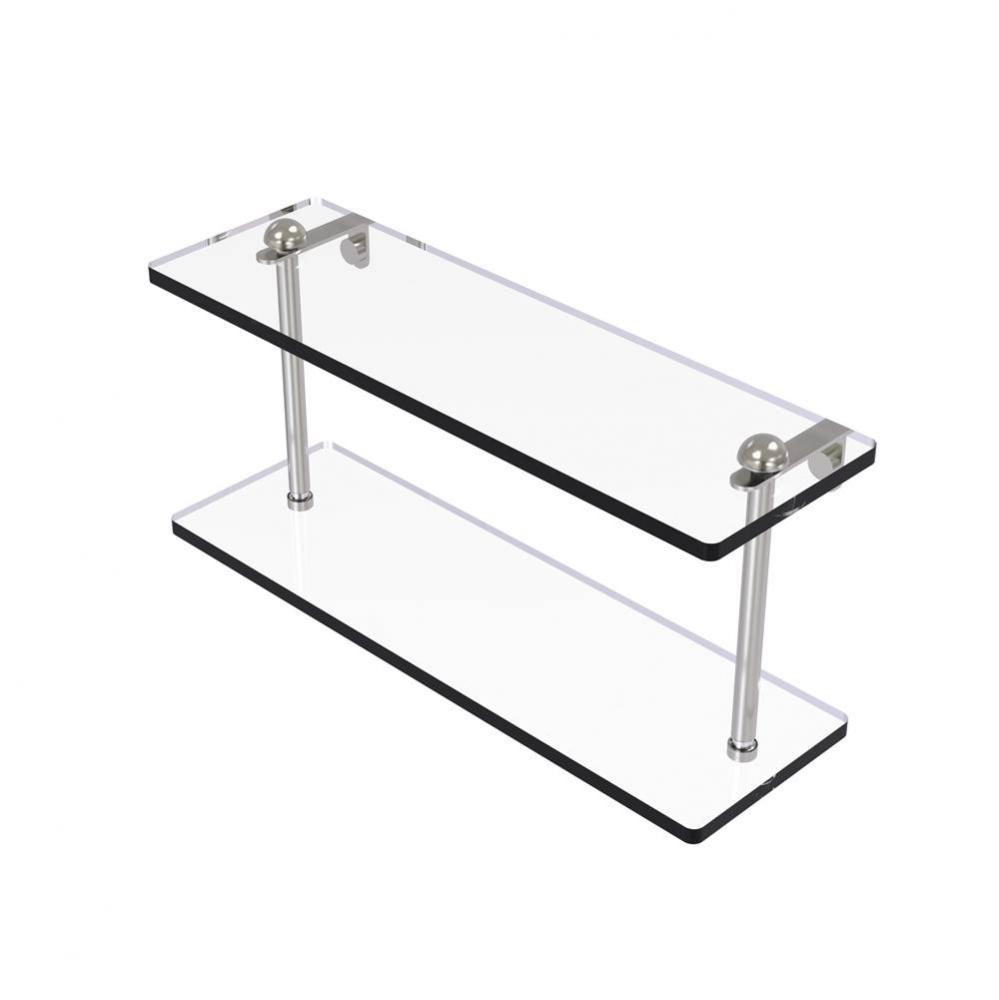16 Inch Two Tiered Glass Shelf