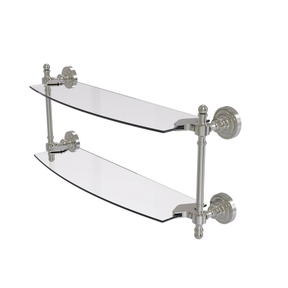 Retro Dot Collection 18 Inch Two Tiered Glass Shelf