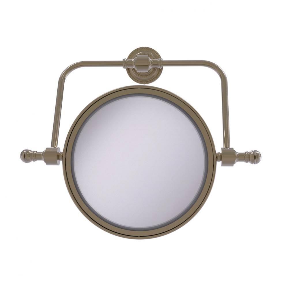 Retro Dot Collection Wall Mounted Swivel Make-Up Mirror 8 Inch Diameter with 2X Magnification