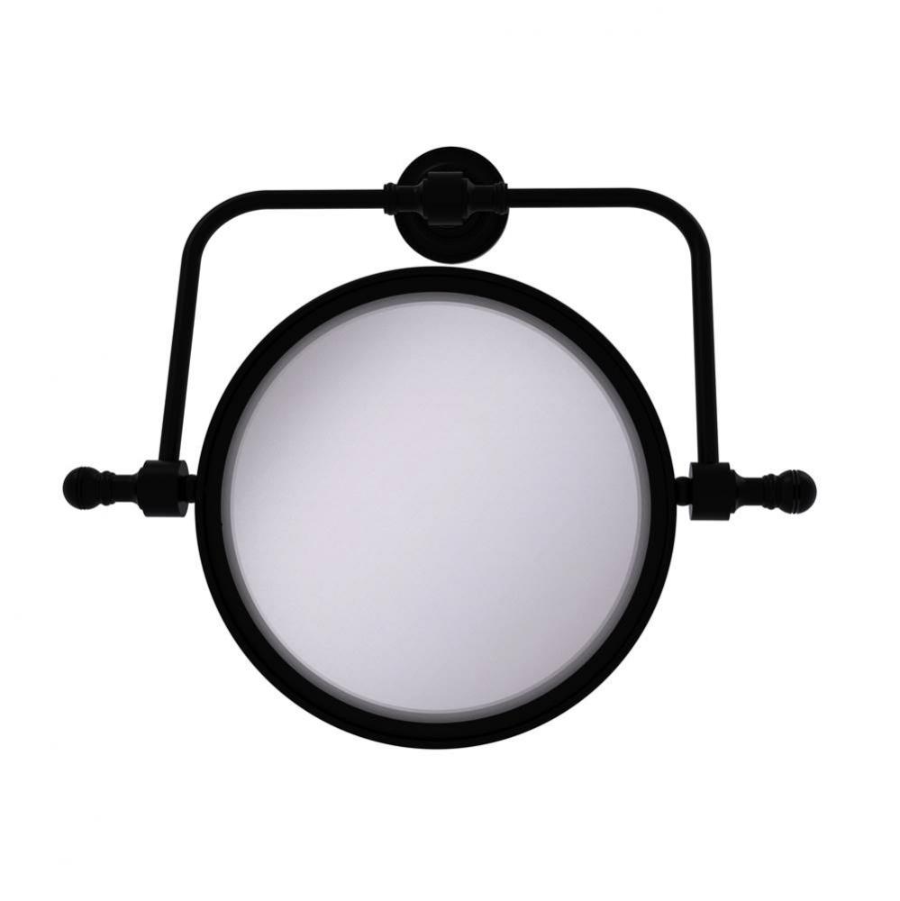 Retro Dot Collection Wall Mounted Swivel Make-Up Mirror 8 Inch Diameter with 5X Magnification