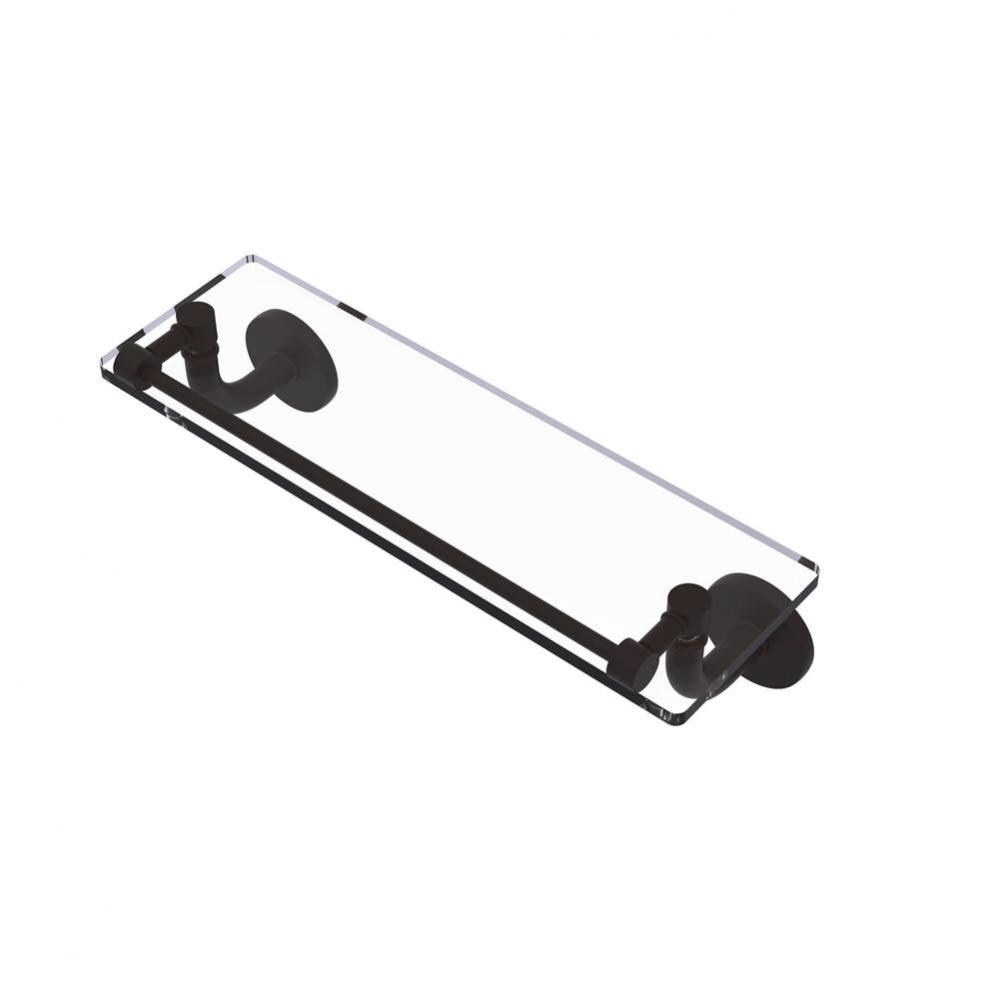 Remi Collection 16 Inch Glass Vanity Shelf with Gallery Rail