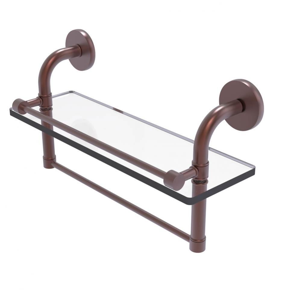 Remi Collection 16 Inch Gallery Glass Shelf with Towel Bar
