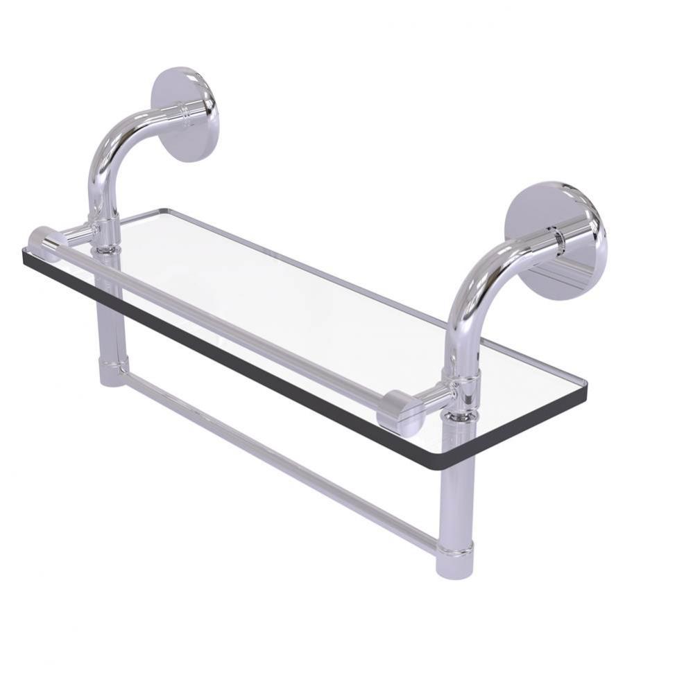 Remi Collection 16 Inch Gallery Glass Shelf with Towel Bar