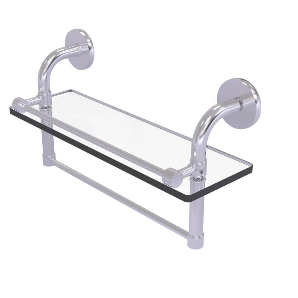 Remi Collection 16 Inch Gallery Glass Shelf with Towel Bar