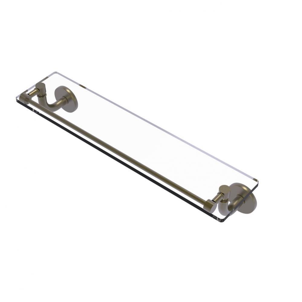 Remi Collection 22 Inch Glass Vanity Shelf with Gallery Rail
