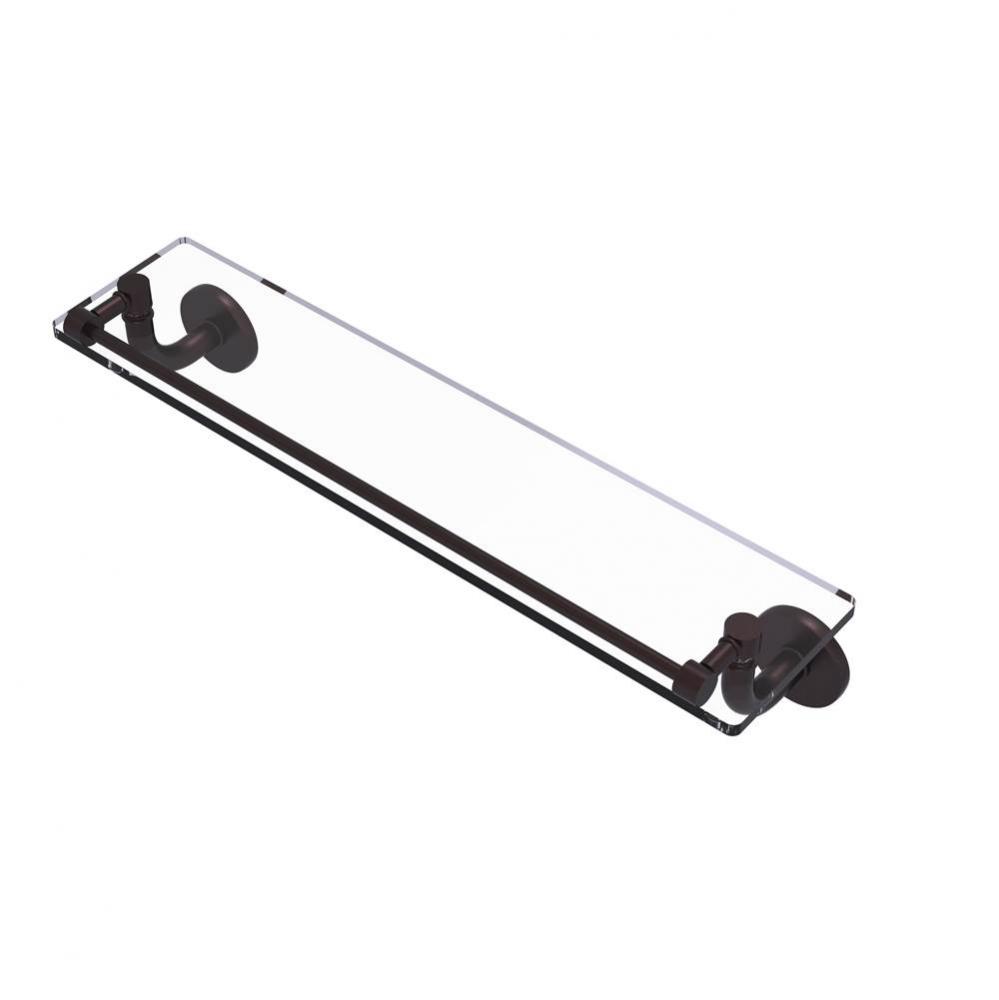 Remi Collection 22 Inch Glass Vanity Shelf with Gallery Rail