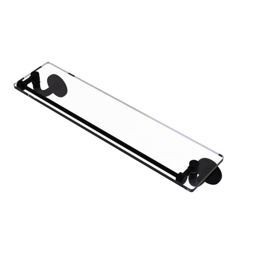 Remi Collection 22 Inch Glass Vanity Shelf with Gallery Rail
