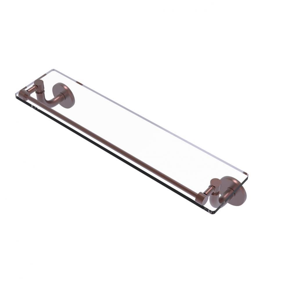 Remi Collection 22 Inch Glass Vanity Shelf with Gallery Rail