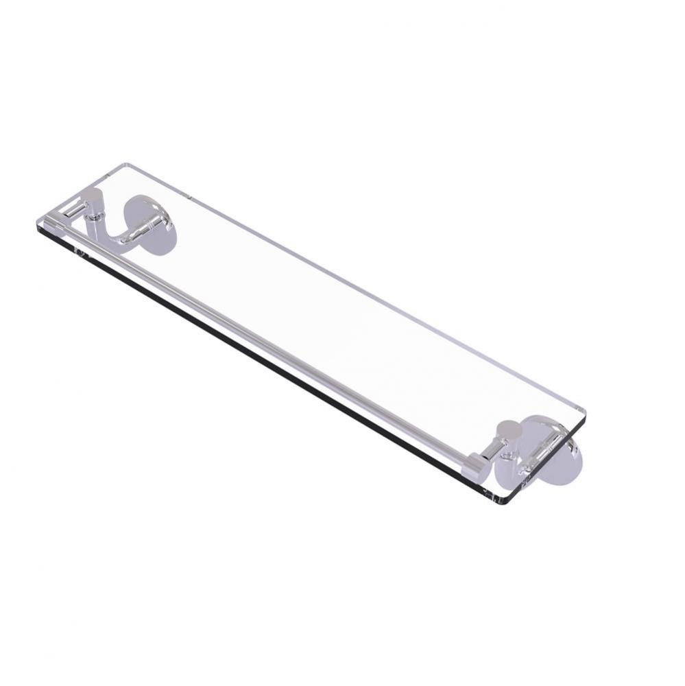 Remi Collection 22 Inch Glass Vanity Shelf with Gallery Rail