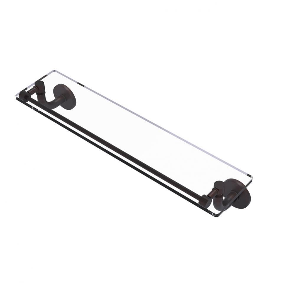 Remi Collection 22 Inch Glass Vanity Shelf with Gallery Rail