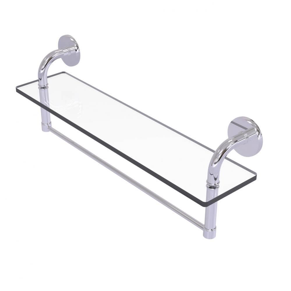 Remi Collection 22 Inch Glass Vanity Shelf with Integrated Towel Bar