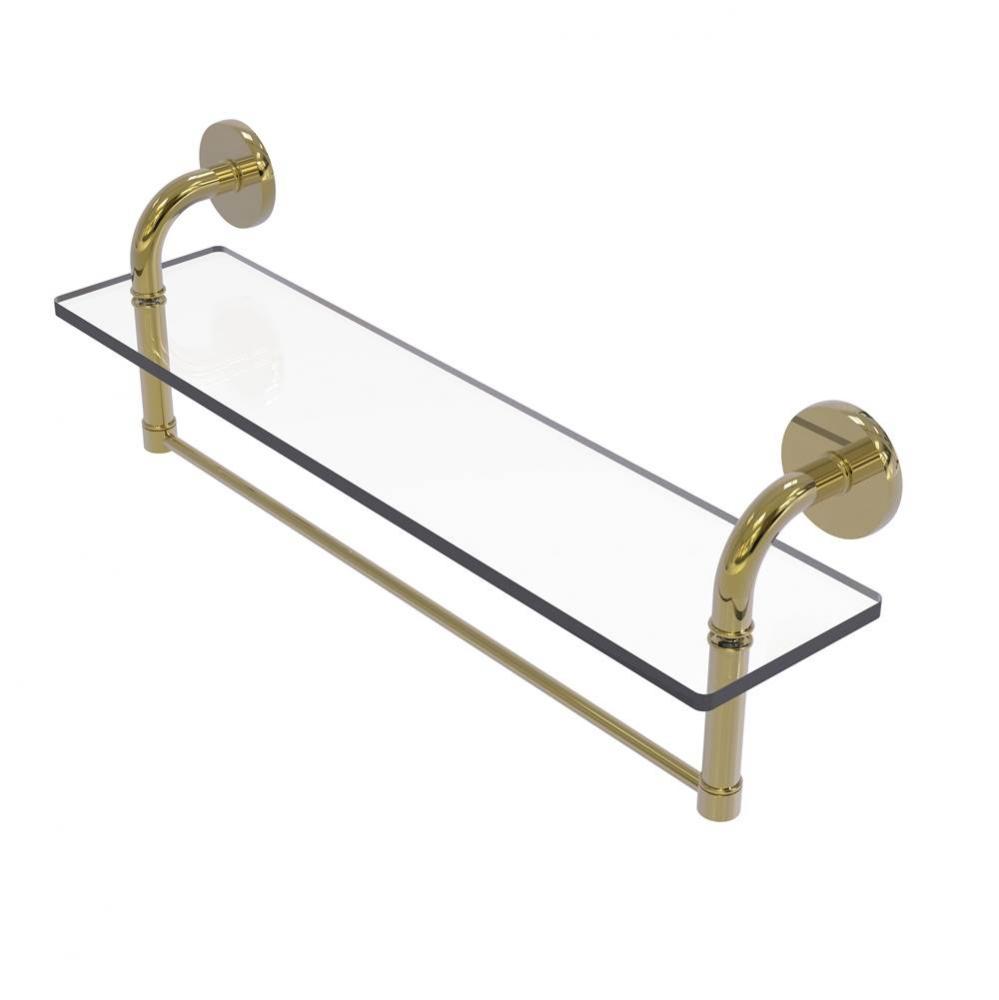Remi Collection 22 Inch Glass Vanity Shelf with Integrated Towel Bar