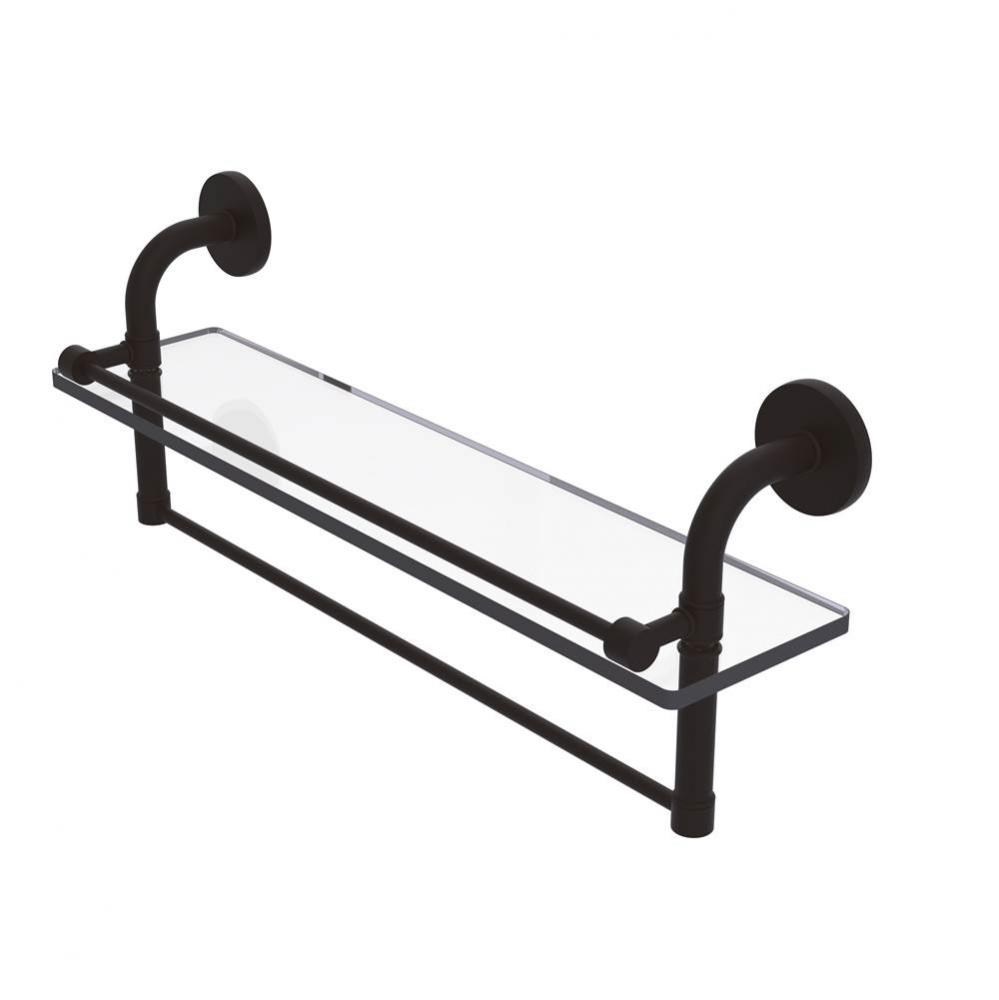 Remi Collection 22 Inch Gallery Glass Shelf with Towel Bar