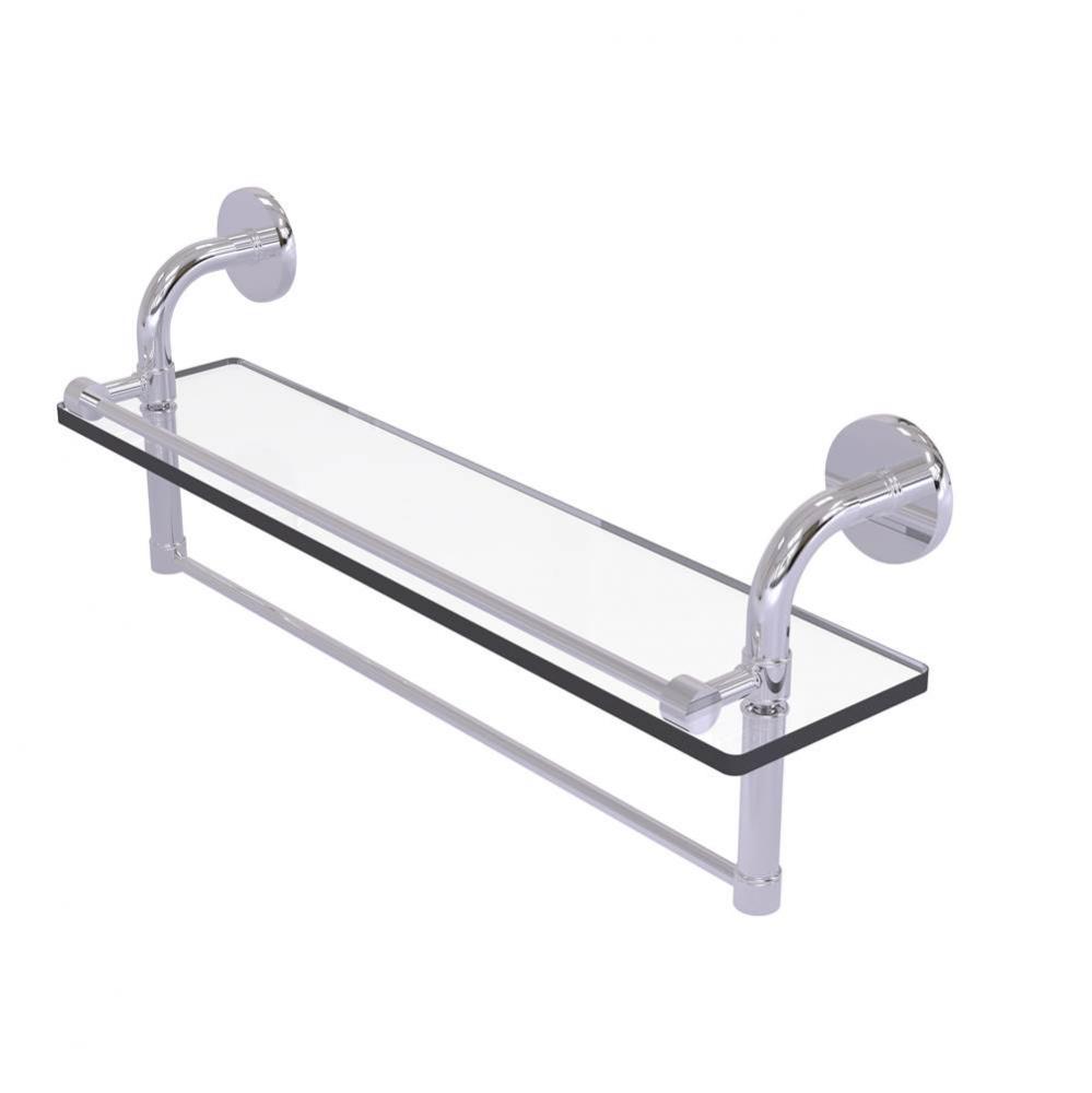 Remi Collection 22 Inch Gallery Glass Shelf with Towel Bar