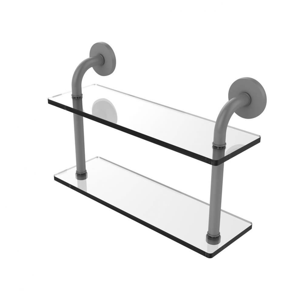 Remi Collection 16 Inch Two Tiered Glass Shelf