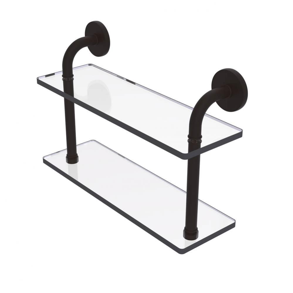 Remi Collection 16 Inch Two Tiered Glass Shelf