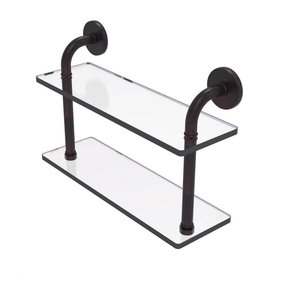 Remi Collection 16 Inch Two Tiered Glass Shelf