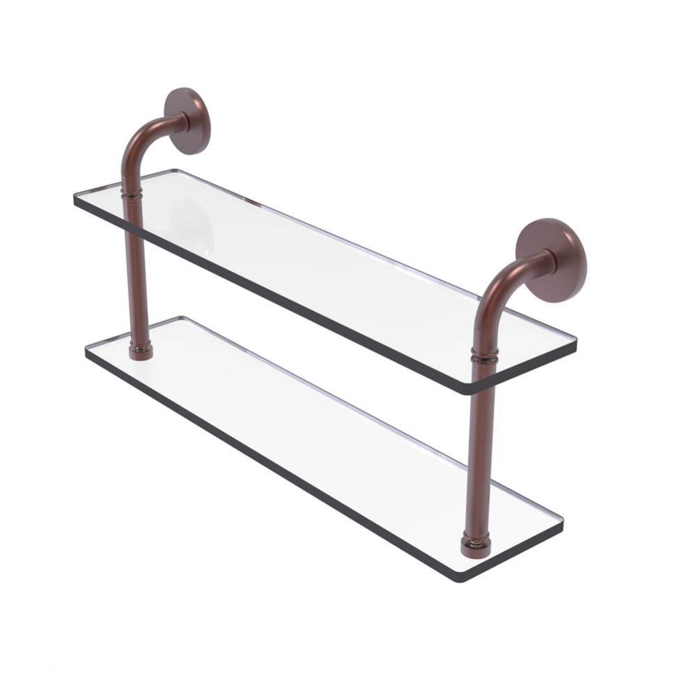 Remi Collection 22 Inch Two Tiered Glass Shelf