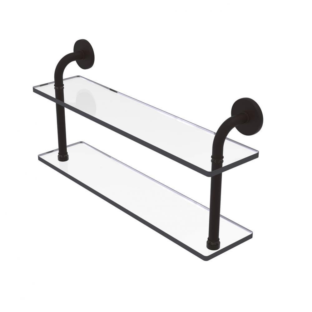 Remi Collection 22 Inch Two Tiered Glass Shelf