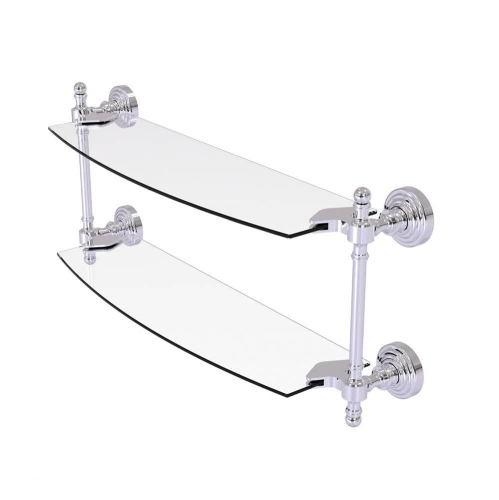 Retro Wave Collection 18 Inch Two Tiered Glass Shelf