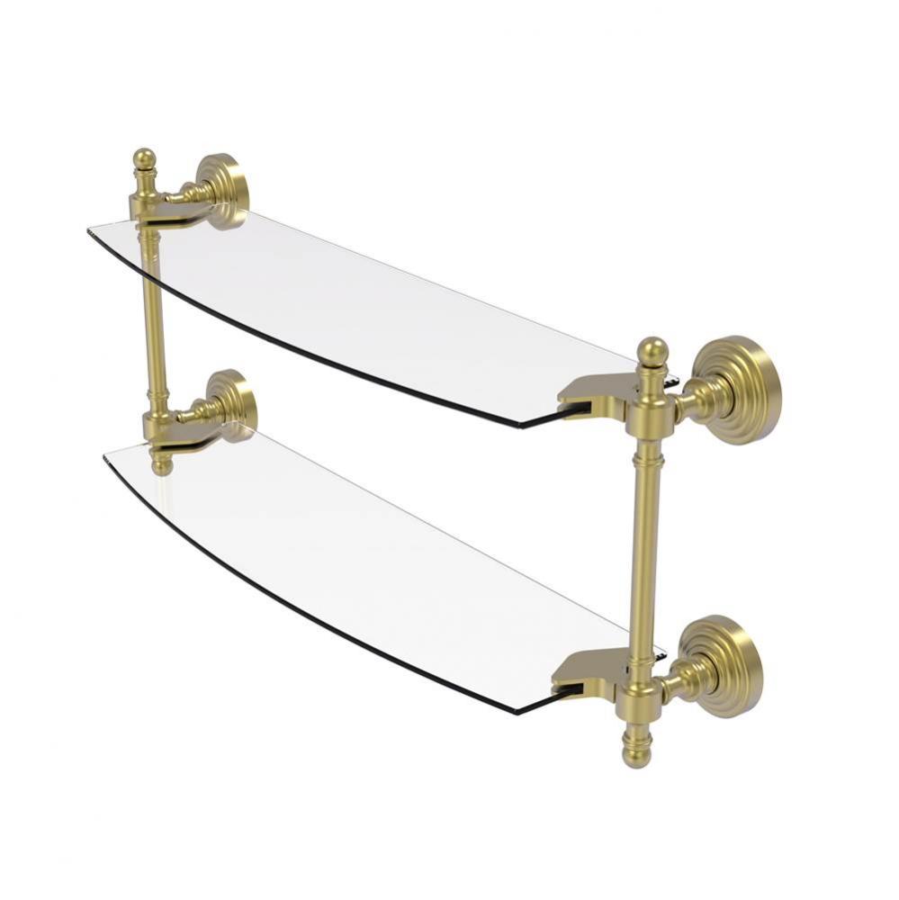 Retro Wave Collection 18 Inch Two Tiered Glass Shelf