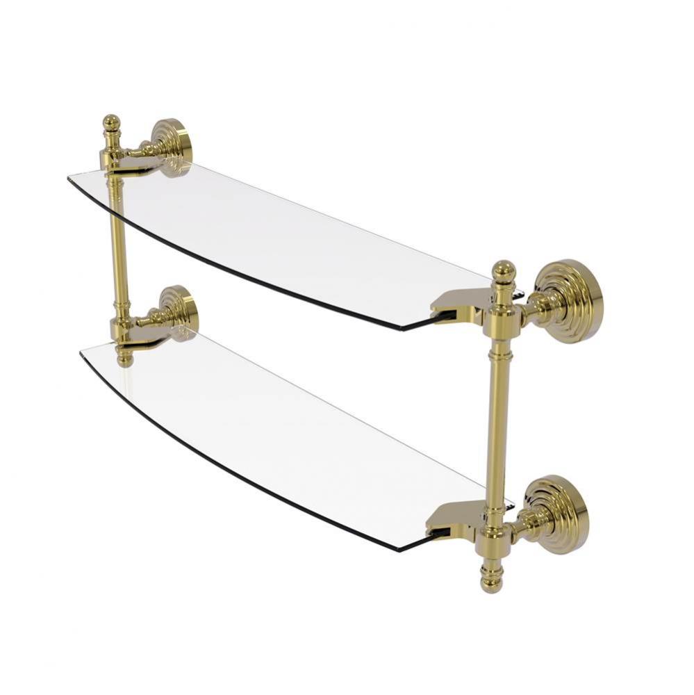 Retro Wave Collection 18 Inch Two Tiered Glass Shelf