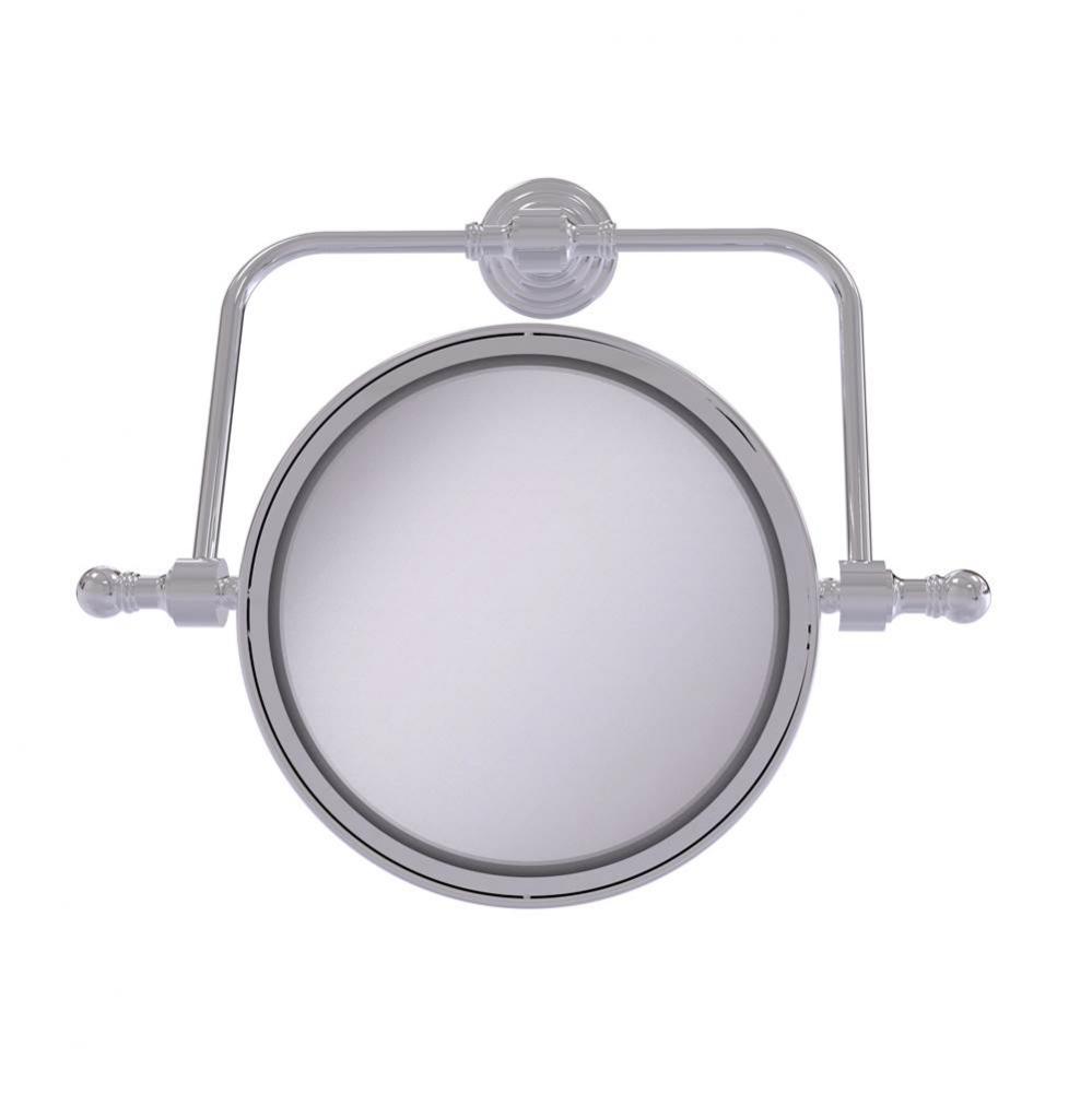 Retro Wave Collection Wall Mounted Swivel Make-Up Mirror 8 Inch Diameter with 2X Magnification