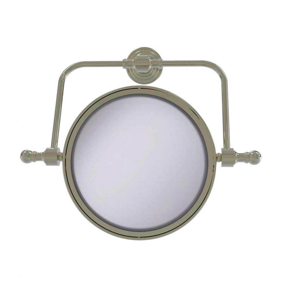 Retro Wave Collection Wall Mounted Swivel Make-Up Mirror 8 Inch Diameter with 3X Magnification