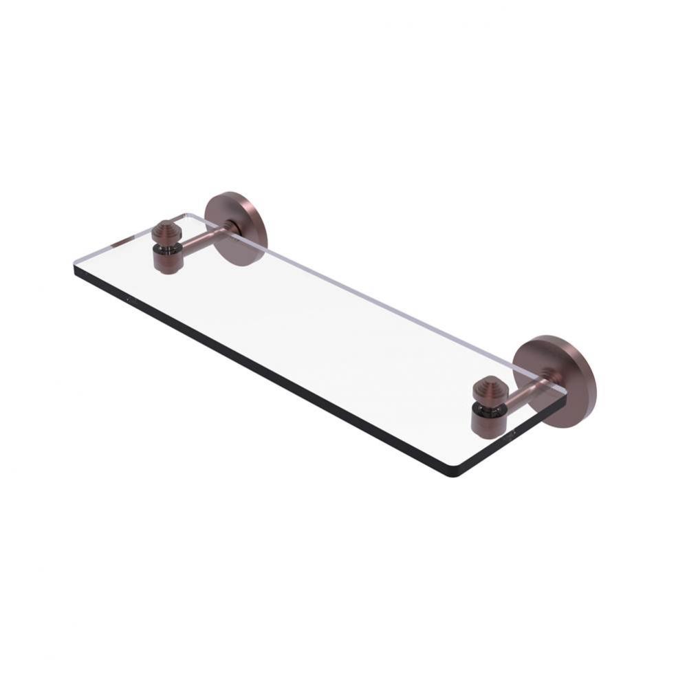 South Beach Collection 16 Inch Glass Vanity Shelf with Beveled Edges