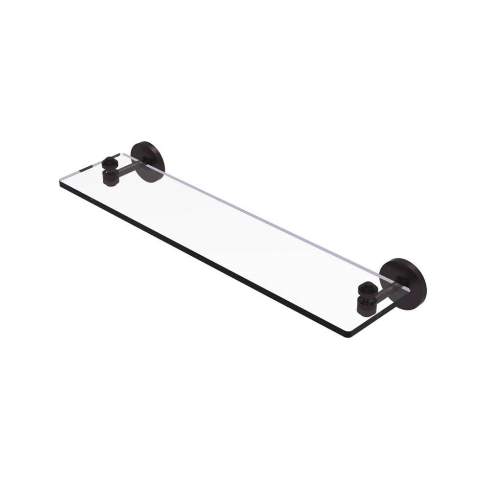 South Beach Collection 22 Inch Glass Vanity Shelf with Beveled Edges