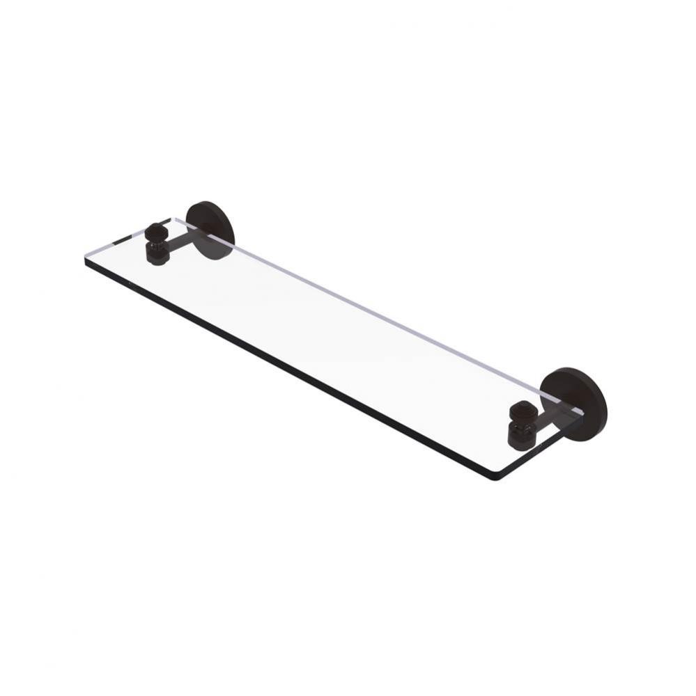 South Beach Collection 22 Inch Glass Vanity Shelf with Beveled Edges