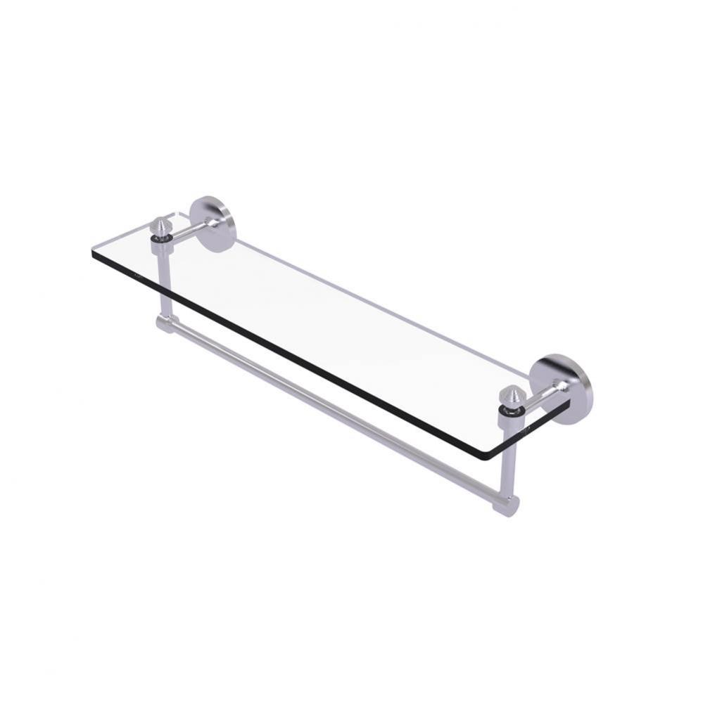 Southbeach Collection 22 Inch Glass Vanity Shelf with Integrated Towel Bar