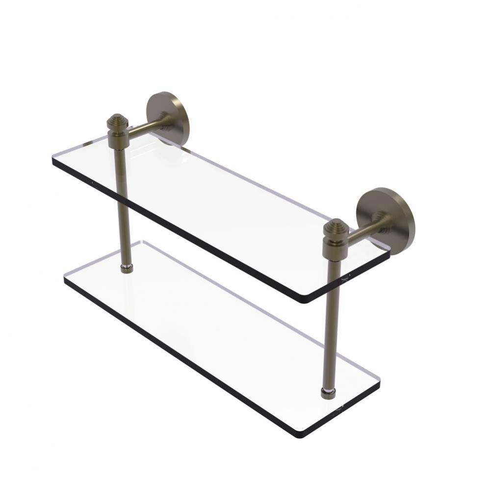 Southbeach Collection 16 Inch Two Tiered Glass Shelf