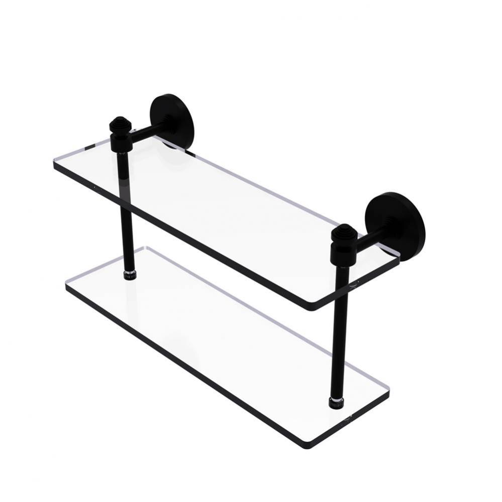 Southbeach Collection 16 Inch Two Tiered Glass Shelf