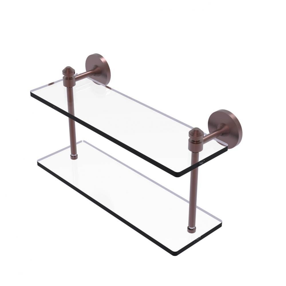 Southbeach Collection 16 Inch Two Tiered Glass Shelf