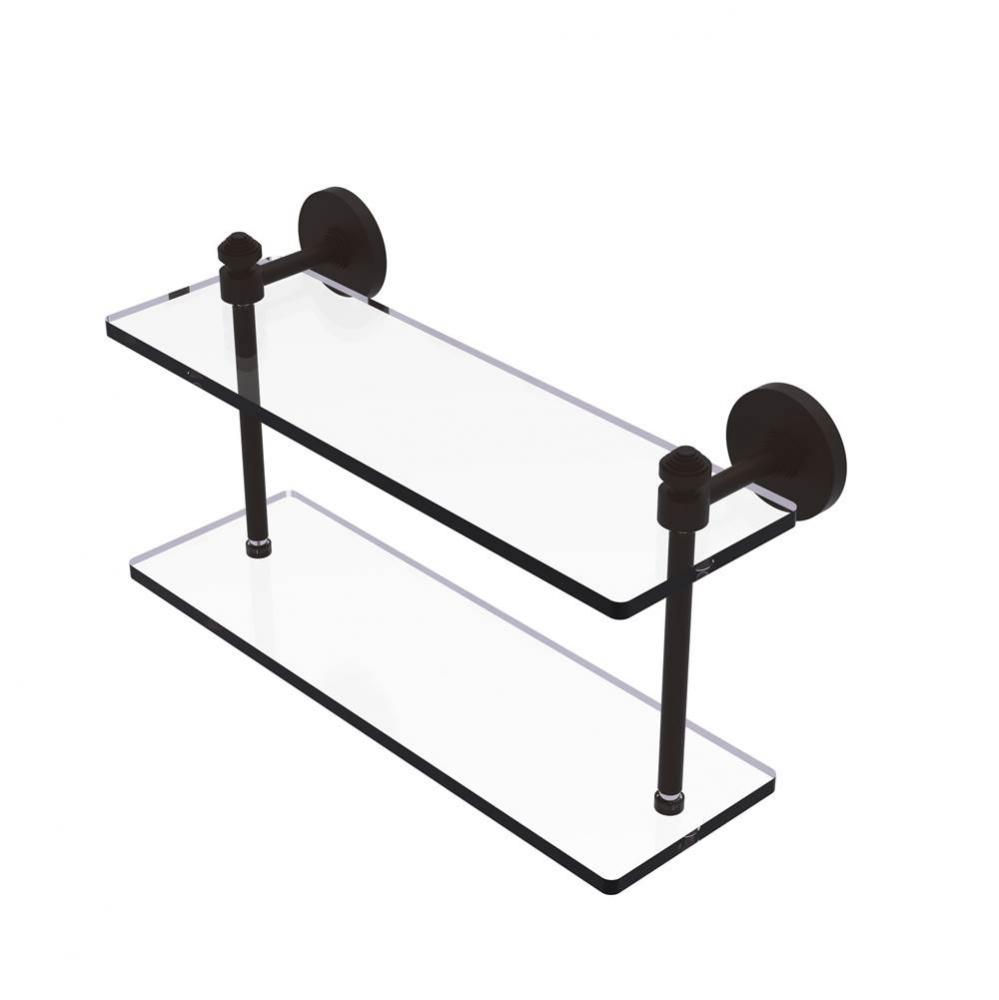 Southbeach Collection 16 Inch Two Tiered Glass Shelf