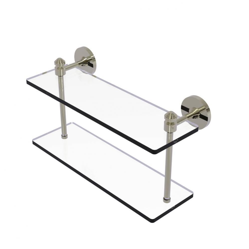 Southbeach Collection 16 Inch Two Tiered Glass Shelf